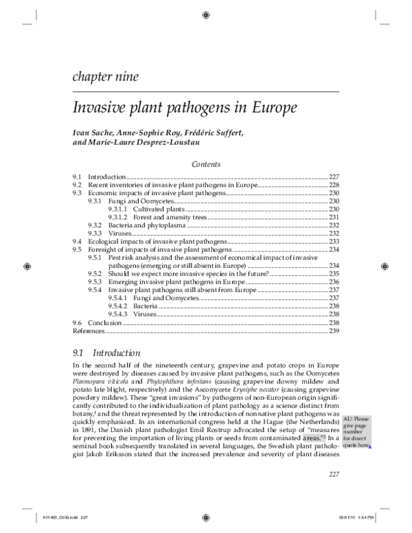 (PDF) Invasive plant pathogens in Europe