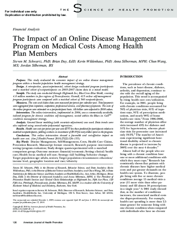 (PDF) The Impact of an Online Disease Management Program on Medical ...