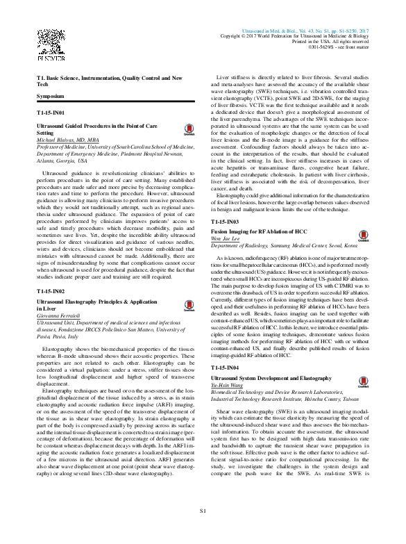 (PDF) Ultrasound Elastography Principles & Application in Liver
