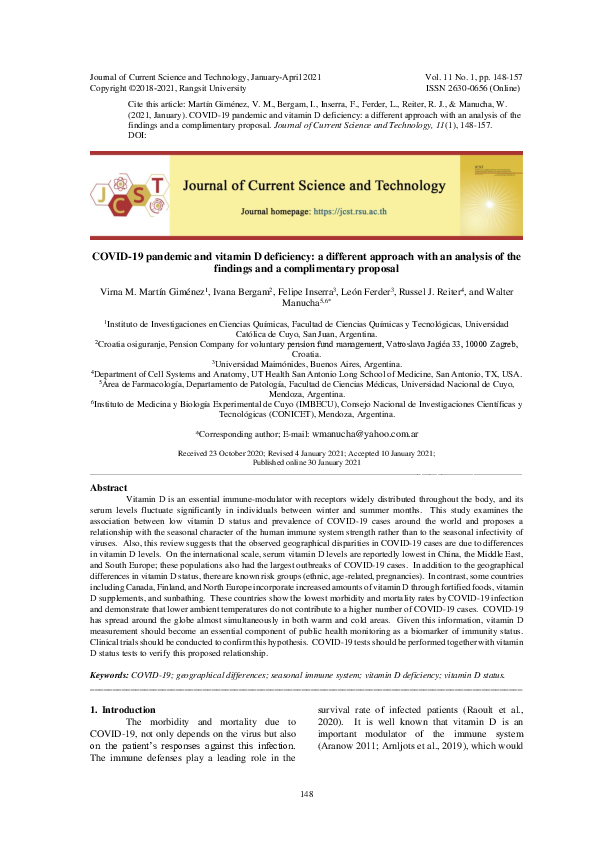 (PDF) Covid-19 pandemic and vitamin d deficiency: A different approach ...