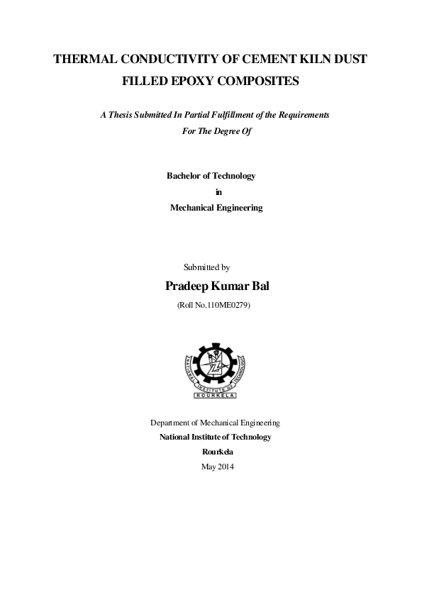 (PDF) Thermal conductivity of cement kiln dust filled epoxy composites