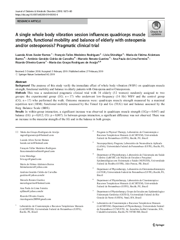 (PDF) A single whole body vibration session influences quadriceps ...