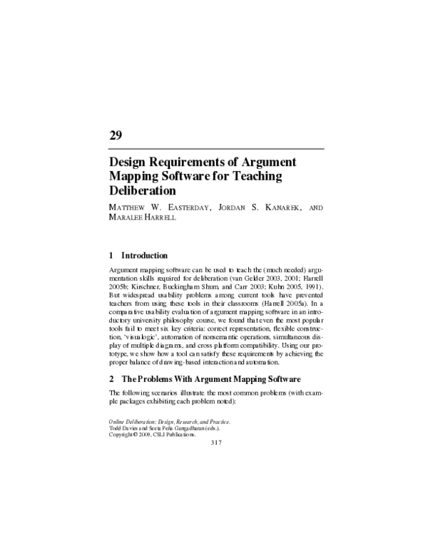 (PDF) Design requirements of argument mapping software for teaching ...