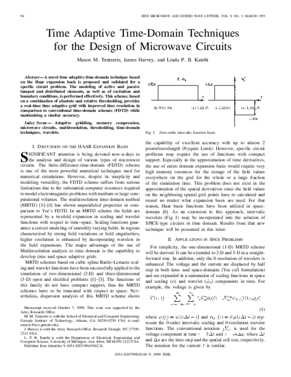 (PDF) Time adaptive time-domain techniques for the design of microwave ...