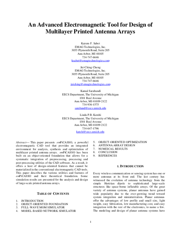 (PDF) An advanced electromagnetic tool for design of multilayer printed ...