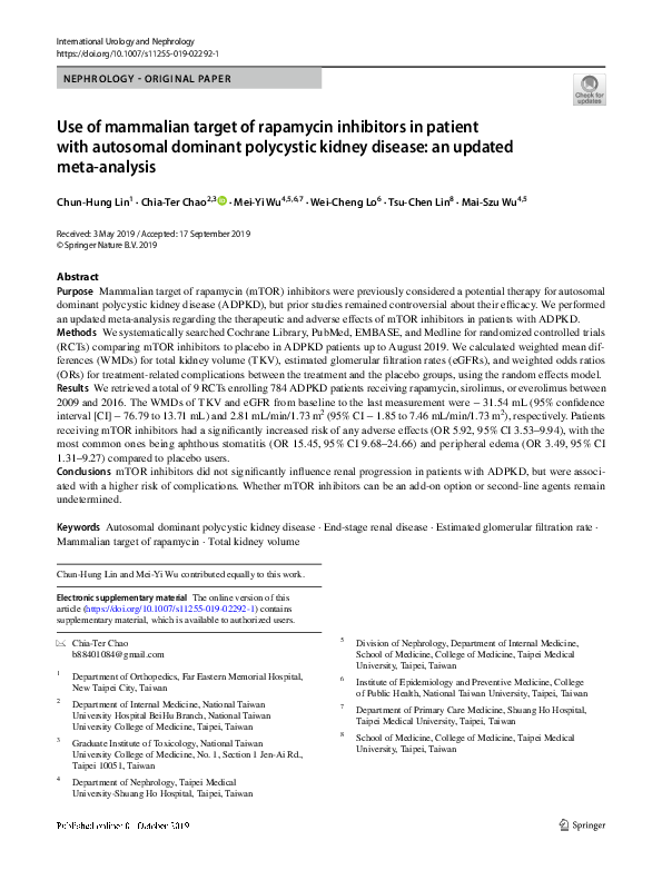 (PDF) Use of mammalian target of rapamycin inhibitors in patient with ...