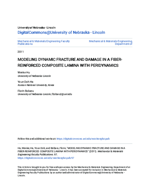 (PDF) Modeling Dynamic Fracture and Damage in a Fiber-Reinforced ...