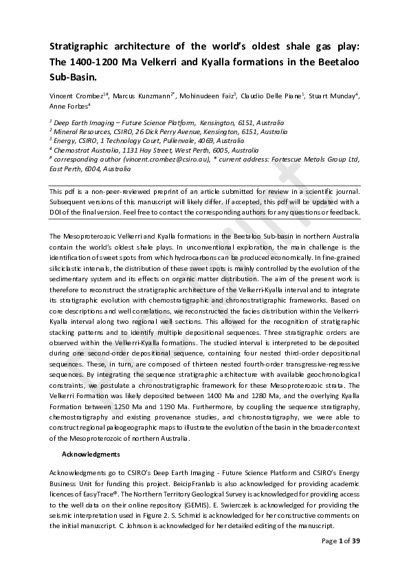 (PDF) Stratigraphic architecture of the world’s oldest shale gas play ...