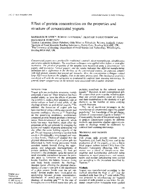 (PDF) Effect of protein concentration on the properties and structure ...