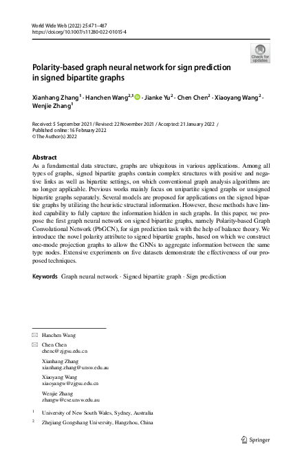 (PDF) Polarity-based graph neural network for sign prediction in signed ...