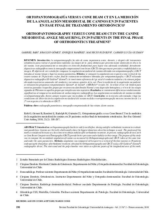 (PDF) Orthopantomography versus Cone Beam CT in the canine mesiodistal ...