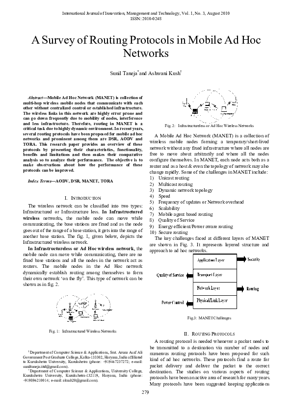 (PDF) A Survey of Routing Protocols in Mobile Ad Hoc Networks