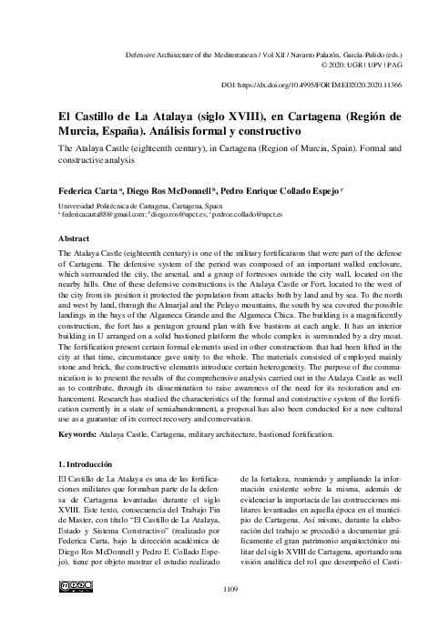 (PDF) El Castillo de La Atalaya (siglo XVIII), en Cartagena (Región de
