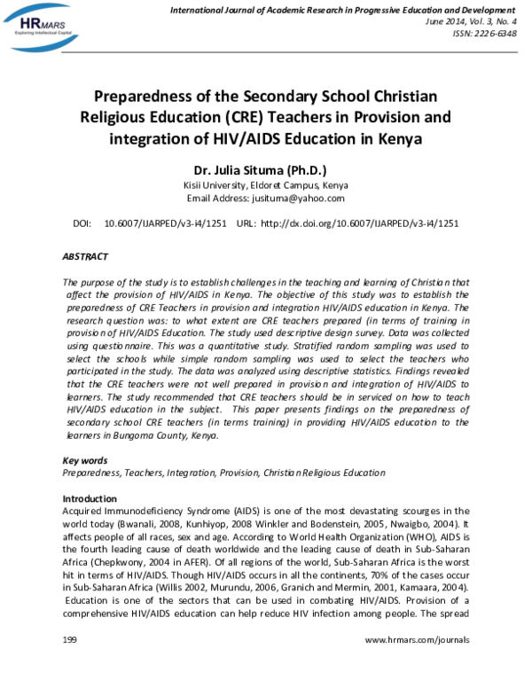 (PDF) Preparedness of the Secondary School Christian Religious ...