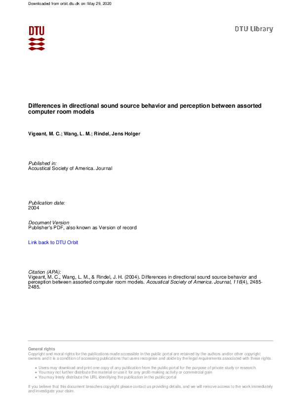 (PDF) Differences in directional sound source behavior and perception ...