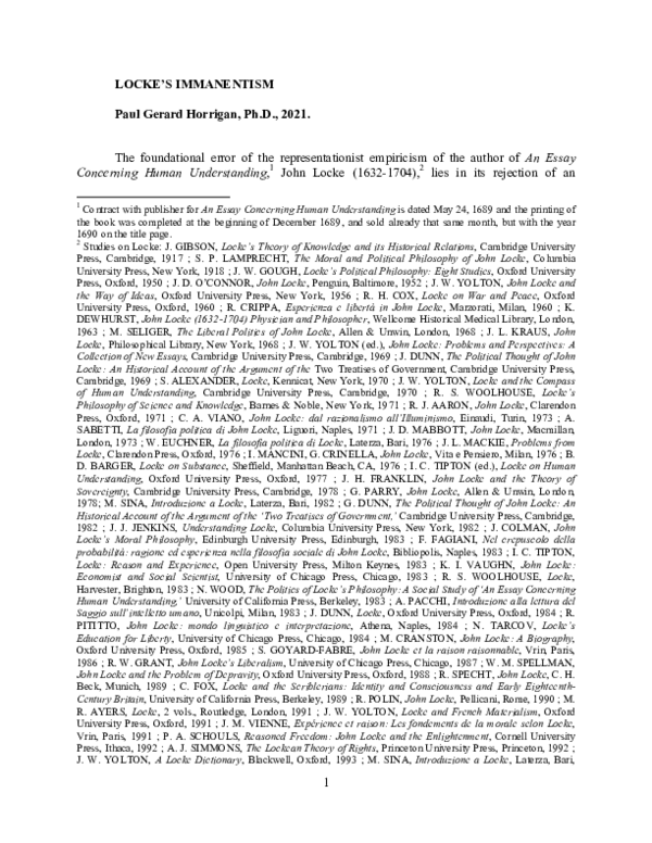(PDF) Locke's Immanentism