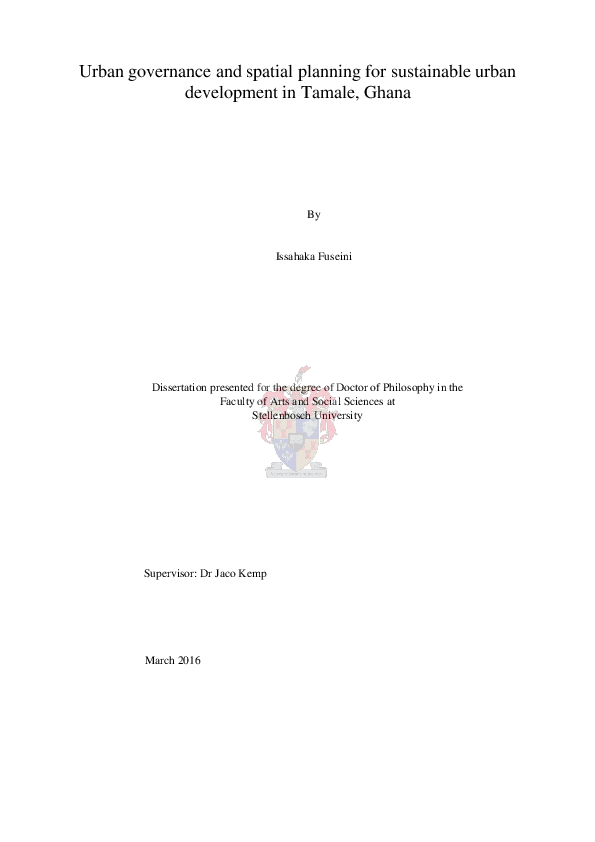 (PDF) Urban governance and spatial planning for sustainable urban ...