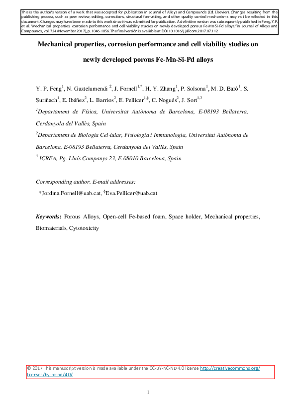(PDF) Mechanical properties, corrosion performance and cell viability ...
