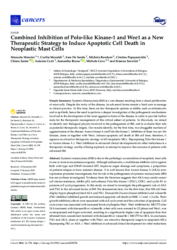 (PDF) Combined Inhibition of Polo-like Kinase-1 and Wee1 as a New ...