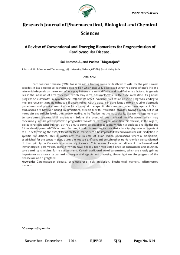 (PDF) A Review of Conventional and Emerging Biomarkers for ...