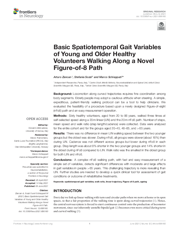 (PDF) Basic Spatiotemporal Gait Variables of Young and Older Healthy ...