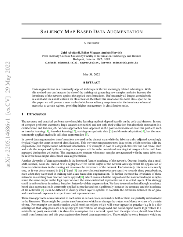 (PDF) Saliency Map Based Data Augmentation