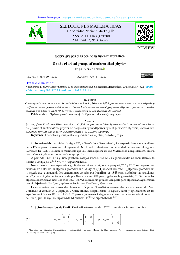 (PDF) On the classical groups of mathematical physics
