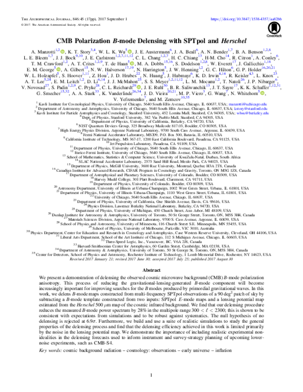 (PDF) CMB PolarizationB-mode Delensing with SPTpol andHerschel