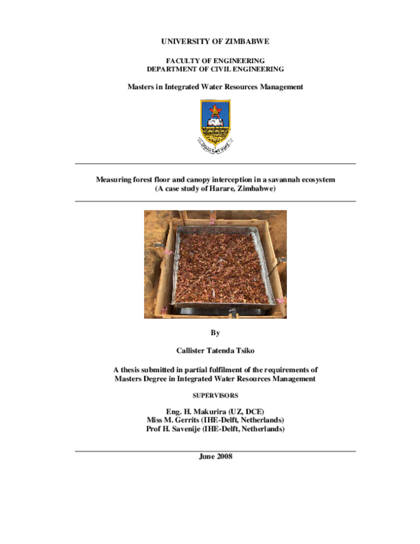 (PDF) Measuring forest floor and canopy interception in a savannah