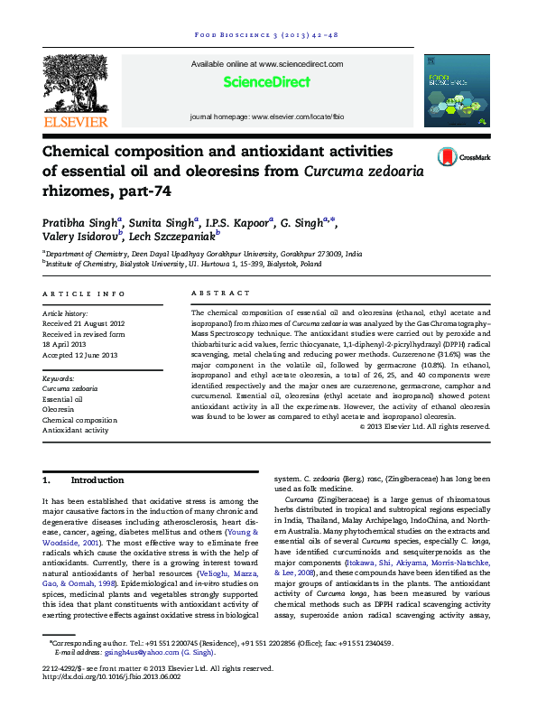 (PDF) Chemical Composition and Antioxidant Activity of the Leaf ...