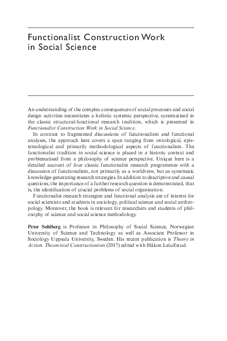 (PDF) Functionalist Construction Work in Social Science