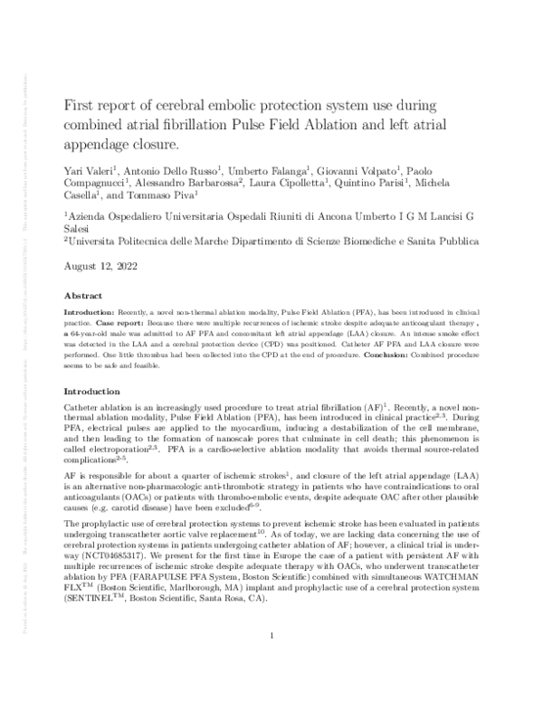 (PDF) First report of cerebral embolic protection system use during ...