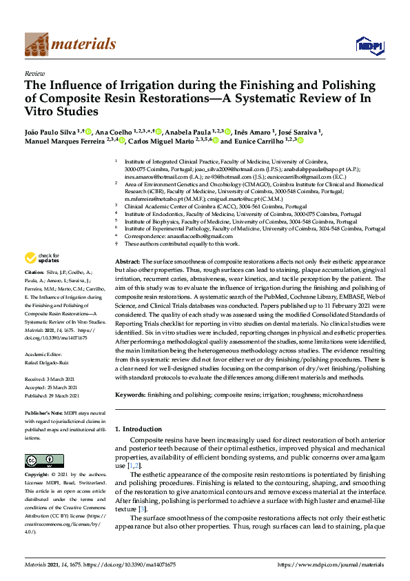 (PDF) The Influence of Irrigation during the Finishing and Polishing of
