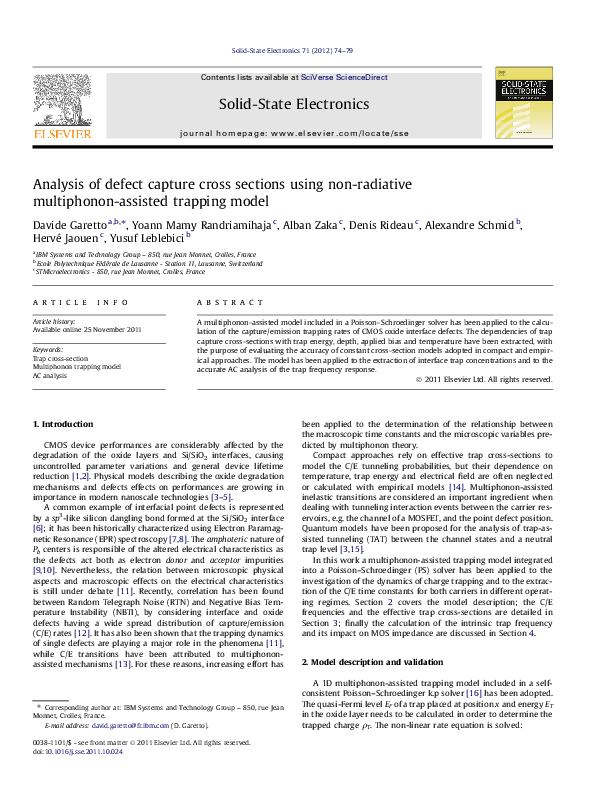(PDF) Analysis of defect capture cross sections using non-radiative ...