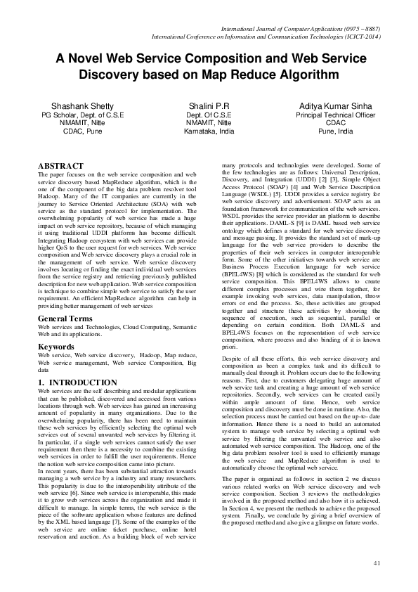 (PDF) A Novel Web Service Composition and Web Service Discovery based ...