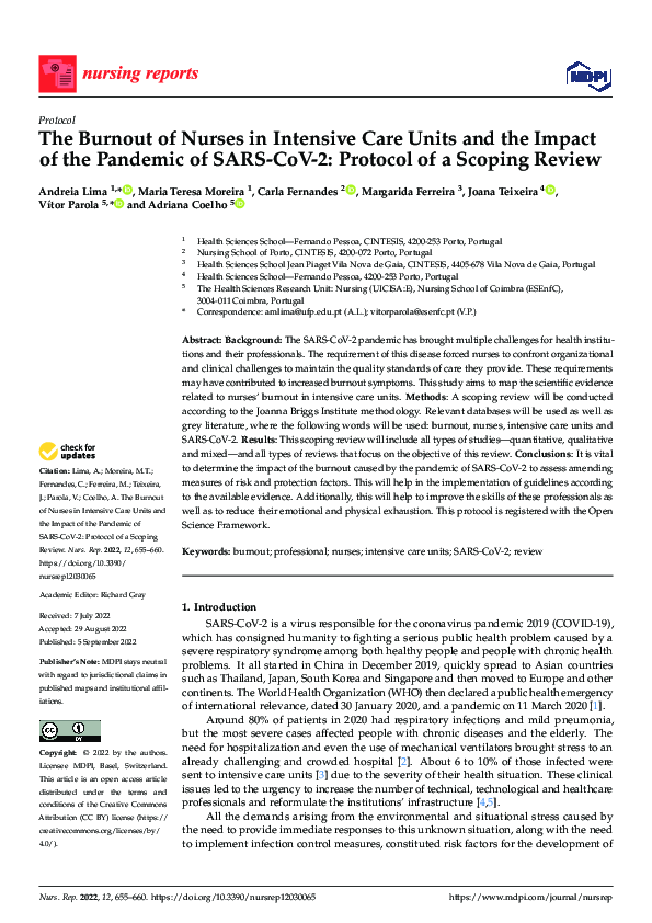(PDF) The Burnout of Nurses in Intensive Care Units and the Impact of ...
