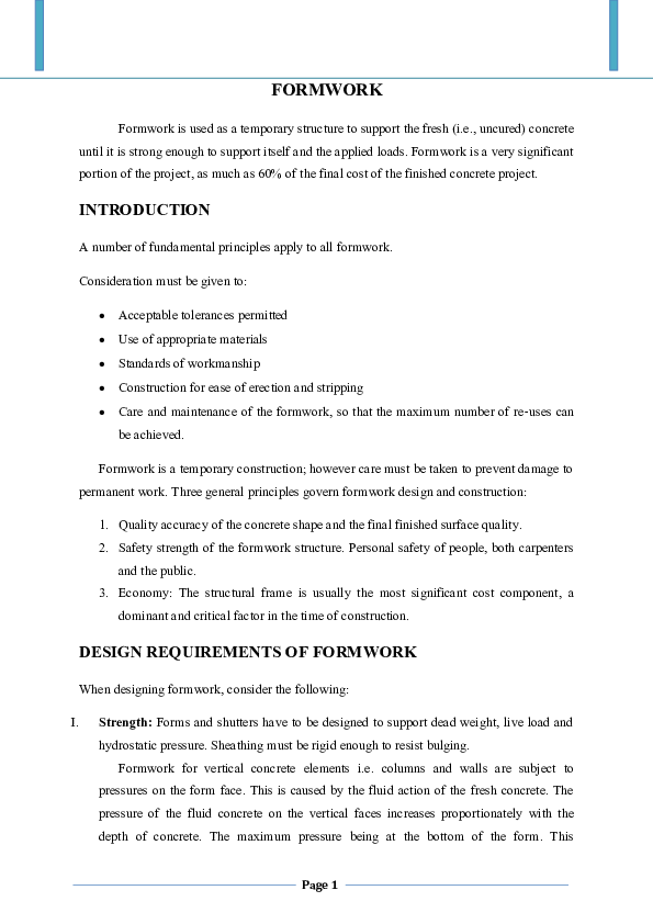 (DOC) Form Work