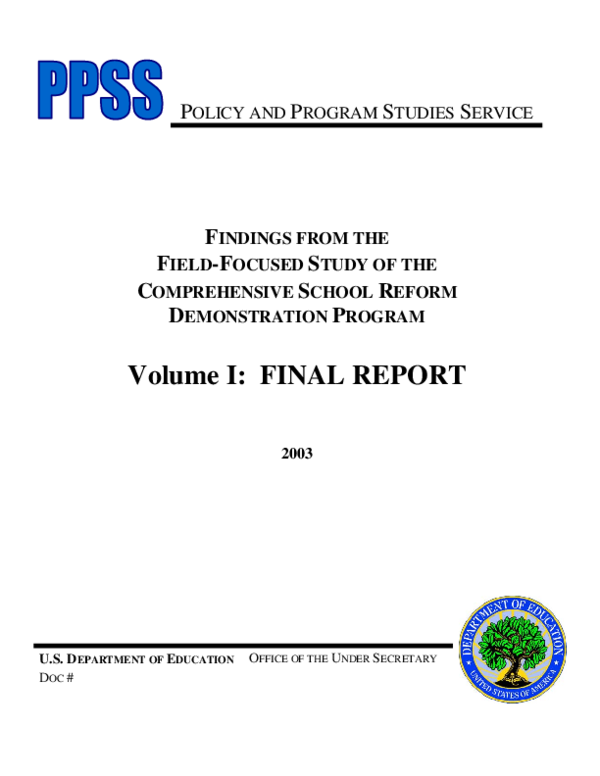 (PDF) Findings from the Field-Focused Study of the Comprehensive School ...