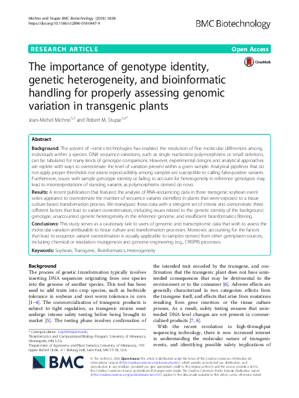 (PDF) The importance of genotype identity, genetic heterogeneity, and ...