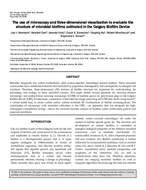(PDF) The use of microscopy and three-dimensional visualization to ...