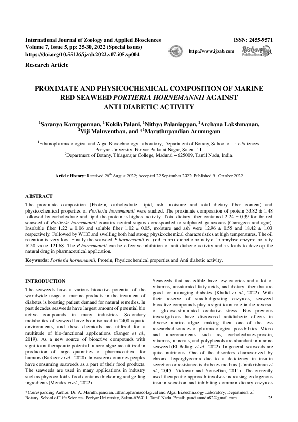 (PDF) PROXIMATE AND PHYSICOCHEMICAL COMPOSITION OF MARINE RED SEAWEED ...