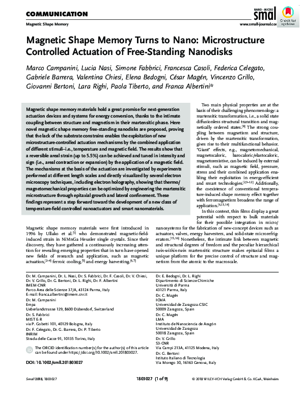 (PDF) Magnetic Shape Memory Turns to Nano: Microstructure Controlled ...