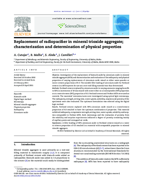 (PDF) Replacement of radiopacifier in mineral trioxide aggregate ...