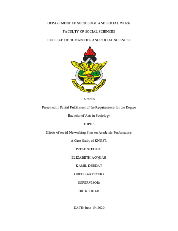 (DOC) Effects of Social Networking sites on Academic performance-