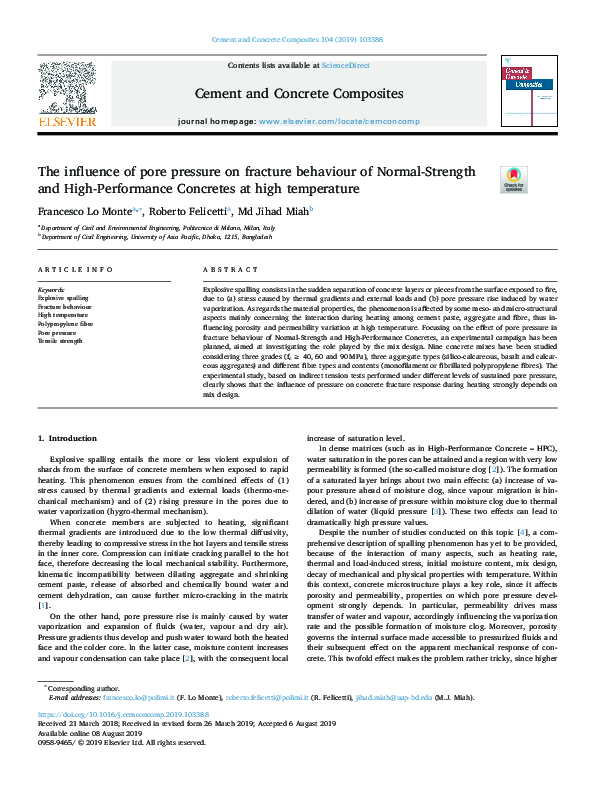(PDF) The influence of pore pressure on fracture behaviour of Normal ...