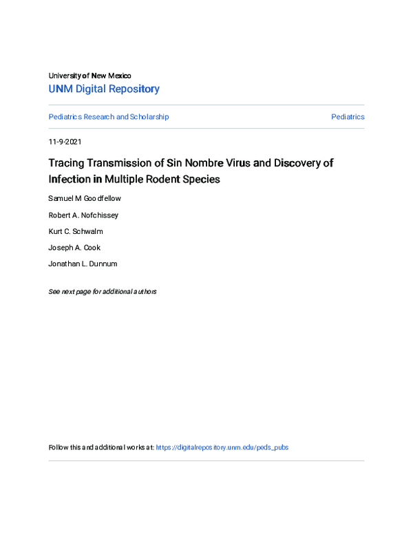 (PDF) Tracing Transmission of Sin Nombre Virus and Discovery of ...
