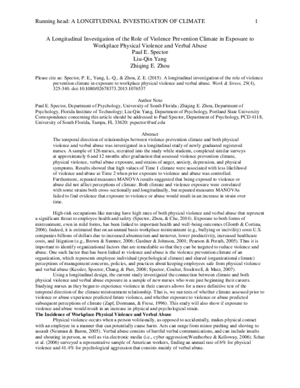 (PDF) A longitudinal investigation of the role of violence prevention ...