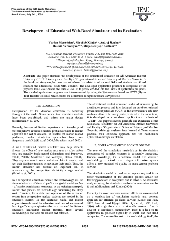 (PDF) Development of Educational Web-Based Simulator and its Evaluation