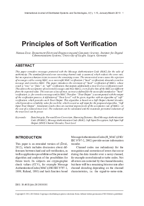 (PDF) Principles of Soft Verification