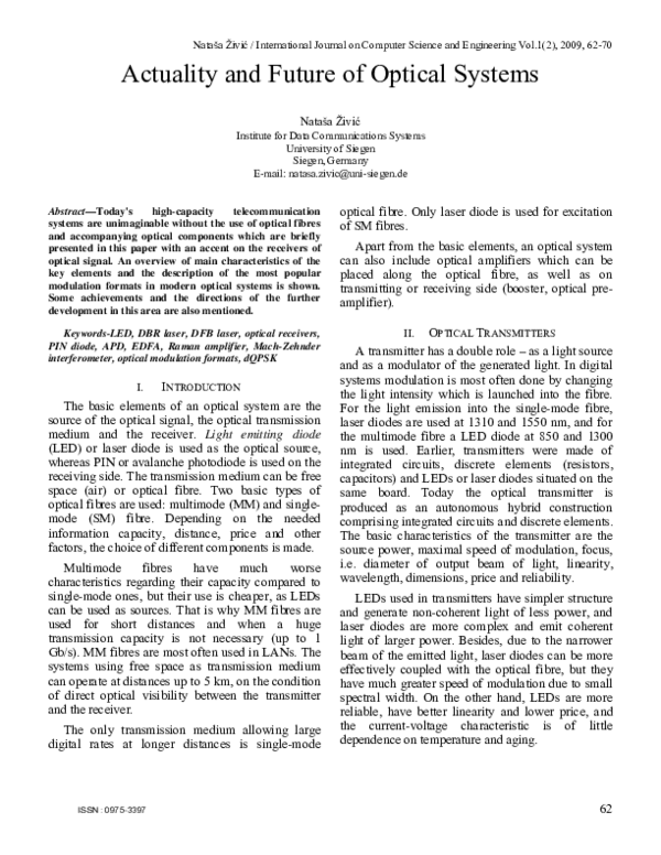(PDF) Actuality and Future of Optical Systems